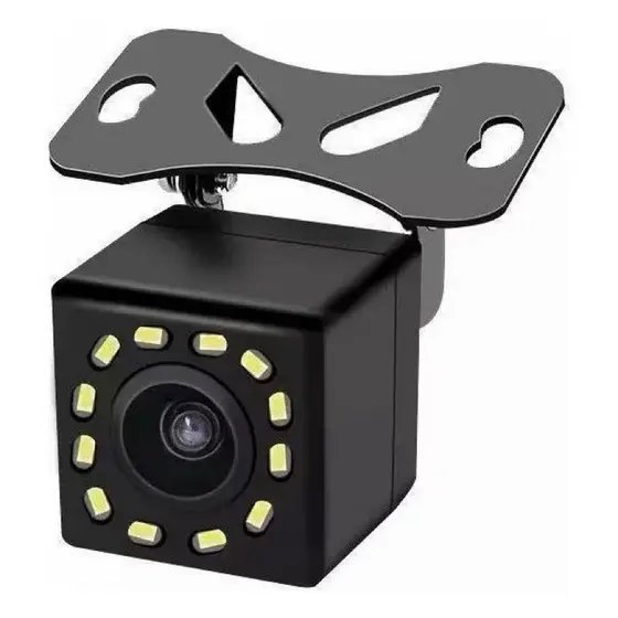 Câmera de Ré para Carro Full HD 4 LEDs, Visão Noturna, Grande Angular, à Prova d’Água, Frontal e Traseira