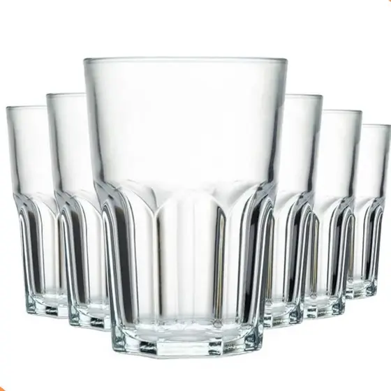 Jogo De Copos Em Vidro Kit Cozinha Água Suco Drink Refrigerante 350ml Mesa Posta Casa Nova