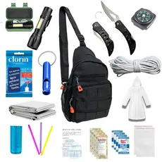 Bolsa Tática Kit de Sobrevivência 40 itens Emergência Acampamento Militar Aventura Trilha APH