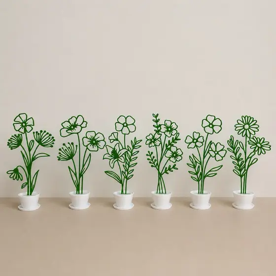 Mini vasos decorativos com flores