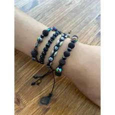 Pulseira Mix 4 pçs Moda Praia Verão Luxo e também avulsa Cor Preta