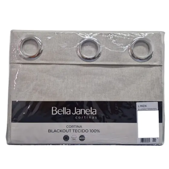 Cortina Blackout Tecido Bloqueia 100% 5,40mx2,70m Linen Bella Janela