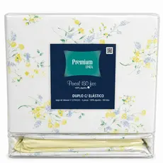 Jogo de Cama Casal 4 Peças 100% Algodão Percal 180 Fios Premium