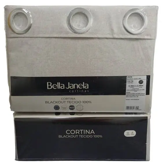 Cortina Blackout Tecido Bloqueia 100% 5,40x2,80m Bella Janela