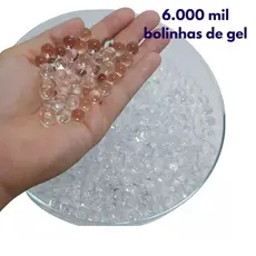 6.000 Bolinhas De Gel Transparentes Incolor que Crescem na água Decoração Vaso Planta Anti Stress