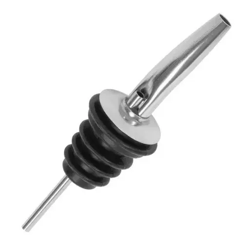 Bico Dosador Inox 11CM Biqueira Licor Azeite Xarope Óleo Vinagre Líquidos Bica Tampa Garrafa Borracha.
