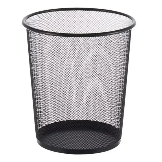 Lixeira Telada Preta Metal 10l Para Banheiro Quarto, ferro resistente, escritorio, escola, papel
