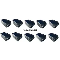 Caixa Bin 7 Kit 10 Para Peças Gaveta Preta Gavetinha Porta Peças Bins Para Parafusos