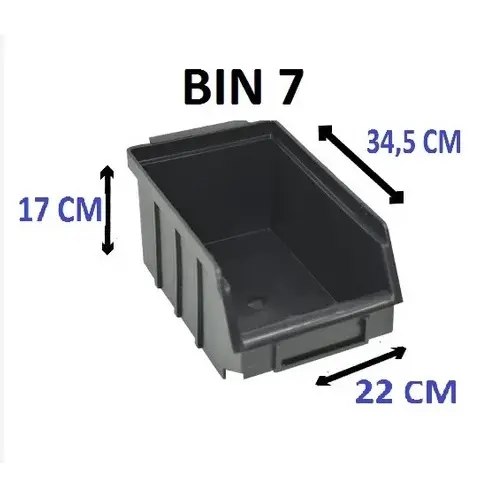 Caixa Bin 7 Kit 12 Para Peças Gaveta Preta Gavetinha Porta Peças Bins Para Parafusos