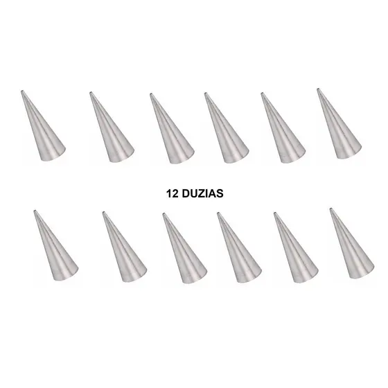 KIT 12 DUZIAS DE Forminha de Canudo N2 COM12 Unidades Boca Reta Para Massa Folhada 100MM Flandres.