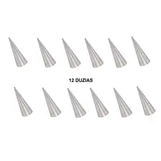 KIT 12 DUZIAS DE Forminha de Canudo N2 COM12 Unidades Boca Reta Para Massa Folhada 100MM Flandres.
