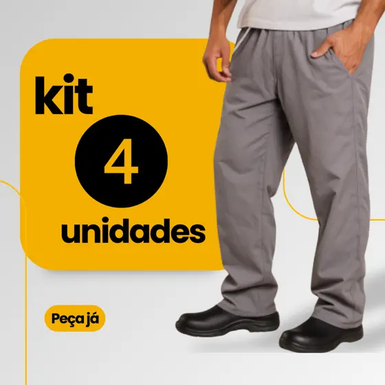 Kit com 4 Calça Para Trabalho REFORÇADA Brim Pesado Uniforme Operacional