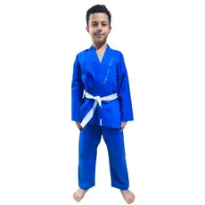 Kimono jiu-jitsu infantil brim Trançado do fabricante para você com faixa branca Com tarja preta