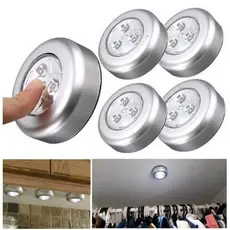 6 Kit Leds Lâmpada Adesiva Sem Fio Adesiva De Emergência Touch De Segurança Para Corredor Armário