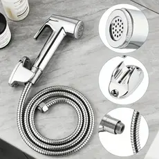 Ducha Higiênica Para Banheiro Completa Luxo  Inox núcleo da válvula de cobre 1,2m Chuveirinho Privada