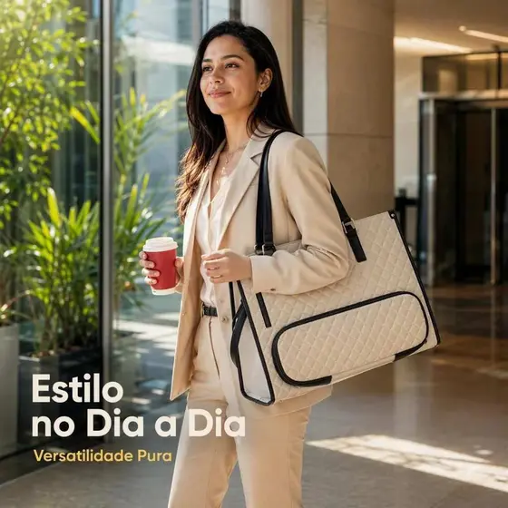Bolsa de Trabalho Feminina Térmica com Espaço para Notebook e Lancheira