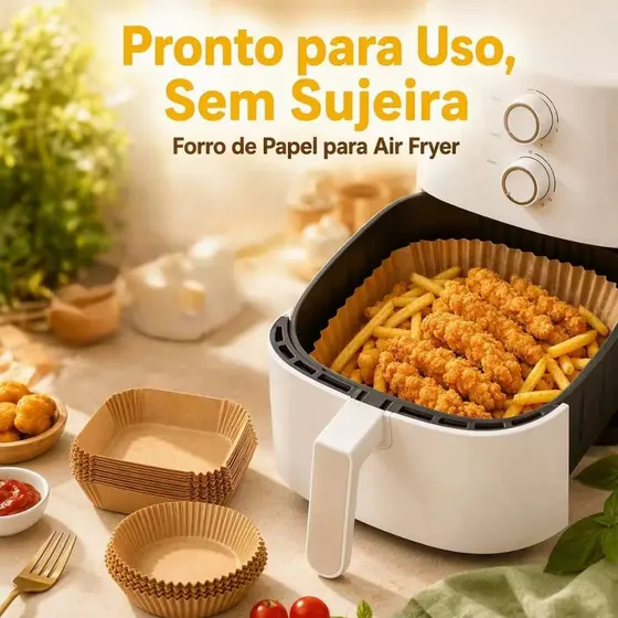 Forma De airfryer Papel Descartável Redondo Antiaderente Papel
