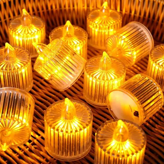 Vela Led Eletrônica Amarela Linda Decorativa Com s，Festa, Casamento, Decoração