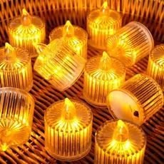 Vela Led Eletrônica Amarela Linda Decorativa Com s，Festa, Casamento, Decoração