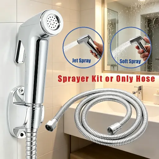 Ducha Higiênica Para Banheiro Completa Luxo  Inox  1,2m Chuveirinho Privada