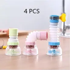 Kit C/4 Bico Chuveirinho Arejador Torneira Cozinha Retrátil Giratória 360° Com Filtro