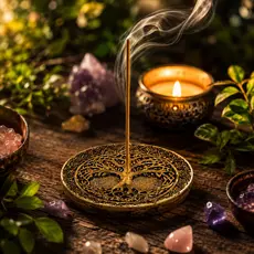 Incensário Árvore da Vida Porta Incenso Vareta Resina Decorativo Aromaterapia Meditação Yoga Zen Decoração