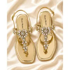 Sandália Feminina Rasteirinha Pedraria Confortável Brilho Moda Blogueira Flat Ajuste Fivela Strass Festa Verão