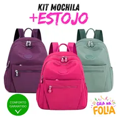 Kit Mochila + Estojo de Nylon Leve - Look de Moda Carnaval 2025