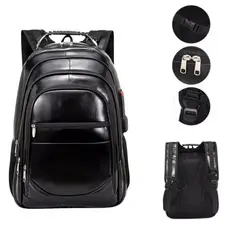 Mochila De Couro Grande E Média Impermeável Trabalho Faculdade Resistente