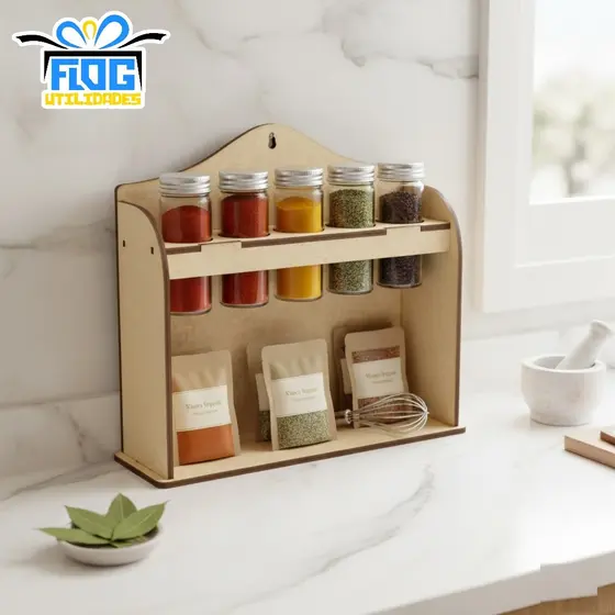 OFERTA! Porta Tubete - Em MDF / Para Tempero - Palavras Tempero - Decoração Casa / Cozinha - Organizador