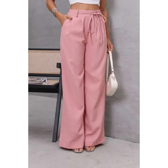 Calça Feminina Social Pantalona Alfaiataria Sensoriale com Detalhe na Cintura