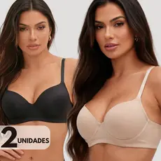 Kit 2 Sutiãs Clássico Pala Inteira Com Bojo Básico Dia a Dia