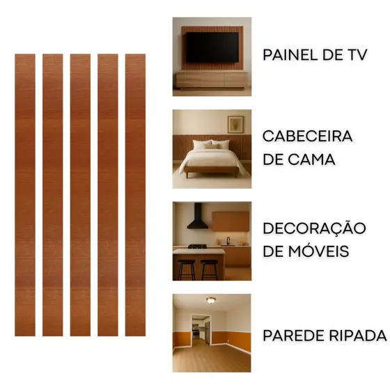 Kit Ripa Shiplap 5x90cm Painel Tv Ripado Mdf Cabeceira Cama Box Revestimento Decorativo Parede