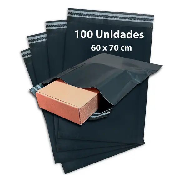 Envelope Segurança 60x70 Kit 100 Saco Plastico Correio Sedex Auto Colante Resistente E-commerce