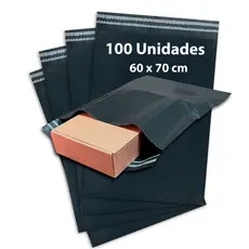 Envelope Segurança 60x70 Kit 100 Saco Plastico Correio Sedex Auto Colante Resistente E-commerce