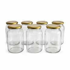 15 Potes De Vidro Para Conserva 500 ml Com Tampas Douradas