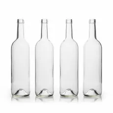 12 Garrafas De Vidro Bordalesa 750ml Incolor Bico Rolha - Sem Rolha