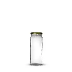 15 Potes de Vidro AZ 200 Alto 355 ml Com Tampas Douradas