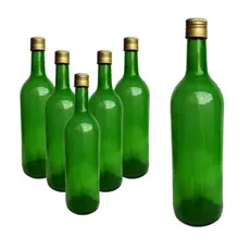 12 Garrafas de Vidro Bordalesa Verde de Rosca 750ml