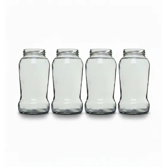 Kit 5 Potes Vidro 600ml com Tampa Dourada – Perfeito para Produção Artesanal