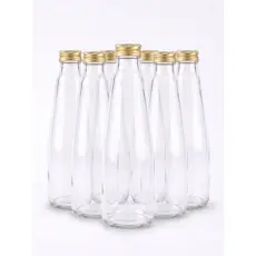 12 Garrafas De Vidro 275ml Keps Transparente Para Molhos Azeite Pimenta Suco