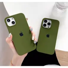 Capa case Aveludada Silicone Cor VERDE MILITAR PARA IPHONE 13 / 13PRO / 14 / 14PROMAX / 15 / 15PRO / 15PLUS / 15PROMAX