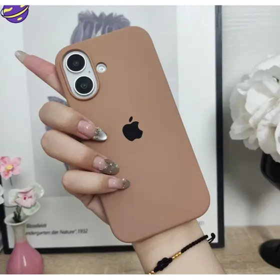 Capa Silicone case Brawn Marrom caramelo Claro Capinha case aveludada macia para iPhone 11/12/13:14/15/16Promax