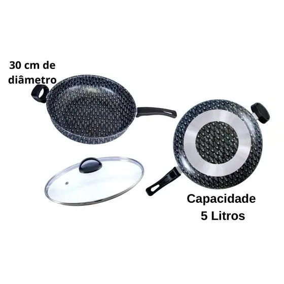 Tacho Frigideira WOK Antiaderente 30cm 5 Litros