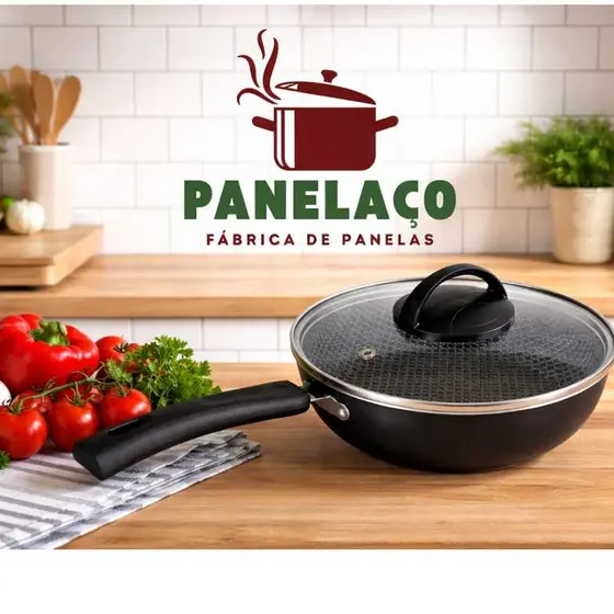 Frigideira Antiaderente Com tampa de vidro n18 1,000L