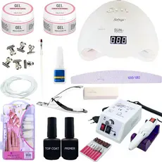 Kit De Unha Para Iniciantes Gel Completo Cabine Lixadeira Eletrica 20.000 RPM