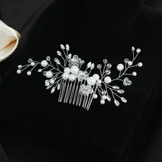Pente De Cabelo De Noiva De Cristal Pérola Acessório De Véu De Casamento De Elegante Luxo