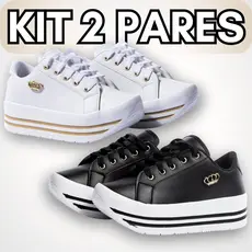 Kit 2 Tenis Plataforma Feminino Casual Lançamento Confortável Fashion Moda Jovem