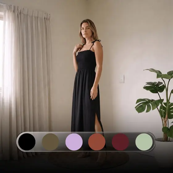 Vestido Longo Feminino Alças Ajustáveis Versatil Com Caimento Perfeito Promoção