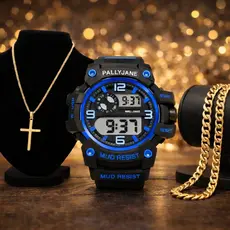 Relógio Esportivo A Prova d'água + Corrente Banhada a Ouro + Pulseira Original Na Promoção